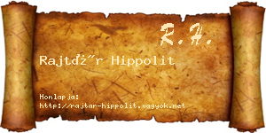 Rajtár Hippolit névjegykártya